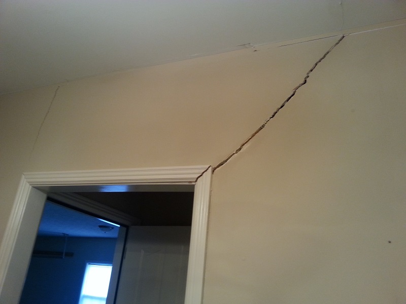 This home in Berea was condemned by county officials because of foundation failure, heaving, and broken utility lines related to pyrite oxidation and sulfate formation. 